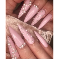 ￼Hạt ngọc trai nhân tạo đế bằng đính trên móng tay,phụ kiện nail