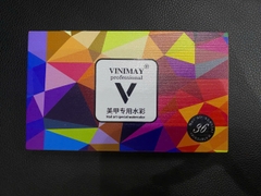 Set màu nước nén 36 màu hộp gỗ Vinimay