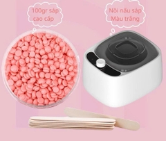 Combo Nồi Nấu Sáp Wax Lông Chống Dính + 100gr Sáp Cao Cấp + 5 Que Gỗ HY WAXING 1090