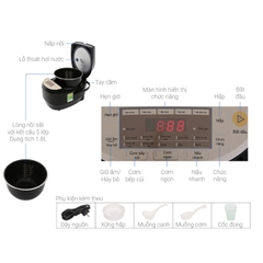 Nồi cơm điện cao tần Midea 1.5 lít MB-HS4007,hàng chính hãng,mới 100%