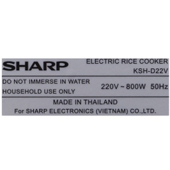 Nồi cơm điện nắp rời hiệu Sharp KSH-D22V HÀNG CHÍNH HÃNG,màu ngẫu nhiên