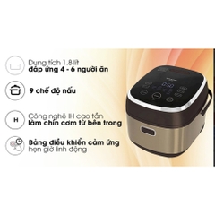 Nồi Cơm Điện Cao Tần Sharp KS-IH190V-GL (1.8 Lít) - Màu Vàng Đồng - Hàng chính hãng