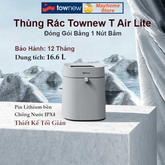 Thùng Rác Tự Động Thông Minh Xiaomi Townew T Air Lite 16.6L Thiết Kế Tối Giản, Tự Động Đóng Gói, Chống Nước IPX4