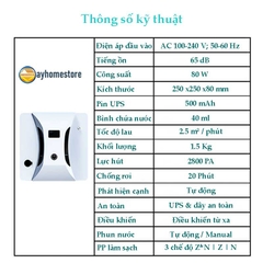 Robot Lau Kính Tự Động Phun Nước Siêu Âm iLOBOT HCR 05A Lau Kính Có Khung & Không Có Khung Với UPS Chống Rơi 20 Phút