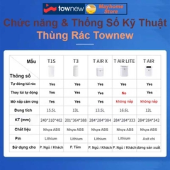 Thùng Rác Tự Động Thông Minh Xiaomi Townew T Air X 13.5L Màu Trắng Nâng Cấp Giảm Tiếng Ồn Cho Phòng Ngủ, Phòng Khách