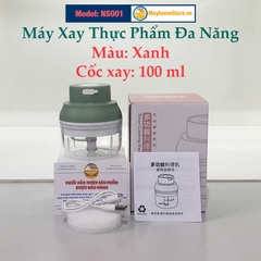 Máy Xay Thực Phẩm [Mạnh] Đa Chức Năng Cầm Tay Không Dây Sạc USB An Toàn xay thịt, tỏi, xay củ quả dung tích 100 & 250 ml