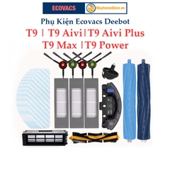 Phụ kiện Robot Ecovacs Deebot T9 AIVI | T9 Max | T9 Power | Khăn Lau | Đôi Chổi Cạnh | Bộ Lọc Hepa | Chổi Lăn Chính /