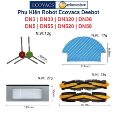 Phụ kiện Robot Ecovacs Deebot DN3 | DN33 | DN320 | DN5 | DN55 | DN520 | DN 58 | Sê-ri Robot Hút Bụi Lau Nhà Ecovacs DN