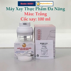 Máy Xay Thực Phẩm [Mạnh] Đa Chức Năng Cầm Tay Không Dây Sạc USB An Toàn xay thịt, tỏi, xay củ quả dung tích 100 & 250 ml