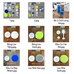 Combo Phụ Kiện Đầu Cọ Lắp Cho Máy cọ chổi cọ điện máy chà bàn chải vệ sinh nhà tắm không dây Jesopb K129 Pin 4000 mAh