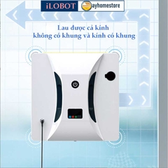 Robot Lau Kính Tự Động Phun Nước Siêu Âm iLOBOT HCR 05A Lau Kính Có Khung & Không Có Khung Với UPS Chống Rơi 20 Phút