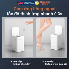 Thùng Rác Tự Động Thông Minh Townew T1S 15.5L - Tự Động Hàn Đóng Gói Túi Rác, Thay Túi Rác Với 2 Màu Đen và Trắng