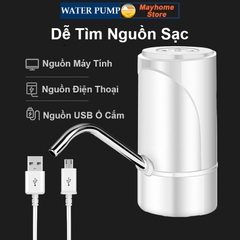 Máy Bơm Rót Nước Uống Đóng Chai Thông Minh Có Cổng Sạc USB Tiện Dụng, Chất Liệu Ống inox 304, Silicon An Toàn Sức Khỏe