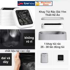 Thùng Rác Tự Động Thông Minh Xiaomi Townew T Air Lite 16.6L Thiết Kế Tối Giản, Tự Động Đóng Gói, Chống Nước IPX4