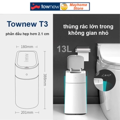 Thùng Rác Tự Động Thông Minh Xiaomi Townew T3 13L - Tự Động Hàn Đóng Gói Túi Rác Thay Túi Rác phù hợp cho không gian hẹp