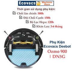 Phụ Kiện Robot Ecovacs Deebot Ozmo 900 Khăn Lau | Chổi Lăn Chính | Chổi Cuộn | Đôi Chổi Cạnh | Bộ Lọc Hepa