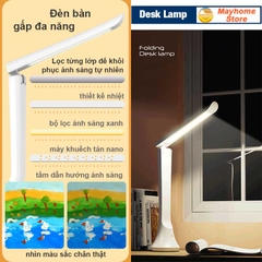 Đèn Bàn Học LED USB Chống Cận, 03 Chế Độ Ánh Sáng Vàng, Trắng , Pin Tích Điện 3000 mAh Di Động, Gập Tùy Chỉnh Nhỏ Gọn
