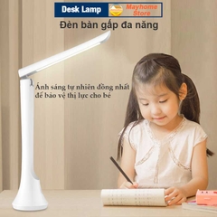 Đèn Bàn Học LED USB Chống Cận, 03 Chế Độ Ánh Sáng Vàng, Trắng , Pin Tích Điện 3000 mAh Di Động, Gập Tùy Chỉnh Nhỏ Gọn