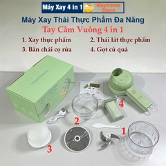 Bộ Máy Xay Băm, Máy Thái Rau Củ Quả Tỏi Ớt Rau Cầm Tay Đa Năng Tiện Dụng Cho Nhà Bếp Pin Sạc 2000 mAh Cổng USB Type C