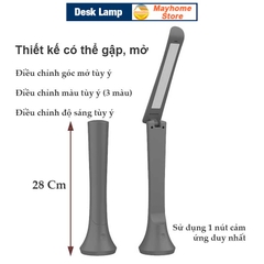Đèn Bàn Học LED USB Chống Cận, 03 Chế Độ Ánh Sáng Vàng, Trắng , Pin Tích Điện 3000 mAh Di Động, Gập Tùy Chỉnh Nhỏ Gọn