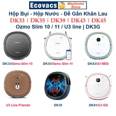 Phụ kiện Hộp Bụi Hộp Nước Đế Gắn Khăn Lau Robot Ecovacs Deebot Ozmo Slim 10, 11, U3 line, DK33, DK35, DK39, DK43, DK45