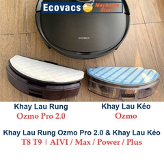 Phụ Kiện Khay Lau Rung Ozmo Pro 2.0 & Khay Lau Kéo Cho Robot Hút Bụi Lau Nhà Ecovacs Deebot T8 T9 AIVI, Max, Power, Plus