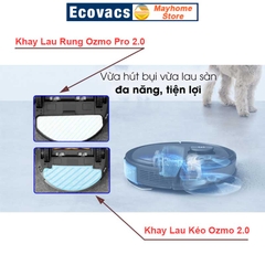 Phụ Kiện Khay Lau Rung Ozmo Pro 2.0 & Khay Lau Kéo Cho Robot Hút Bụi Lau Nhà Ecovacs Deebot T8 T9 AIVI, Max, Power, Plus
