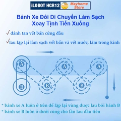 Robot Lau Kính Tự Động Phun Nước iLobot HCR 12 Siêu Mỏng Chống Rơi 20 Phút Khi Mất Điện