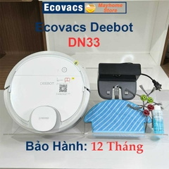 Robot Hút Bụi Lau Nhà Ecovacs Deebot DN33, Hàng Trưng Bày Chưa Qua Sử Dụng Kèm App Ecovacs Home Hỗ Trợ Kỹ Thuật 24/7