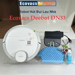 Robot Hút Bụi Lau Nhà Ecovacs Deebot DN33, Hàng Trưng Bày Chưa Qua Sử Dụng Kèm App Ecovacs Home Hỗ Trợ Kỹ Thuật 24/7
