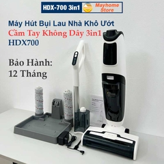 Máy Hút Bụi Lau Nhà Khô Ướt Cầm Tay Không Dây 3in1 HDX700 Pin Khủng 4000 mAh hoạt động liên tục 55 phút lực hút 7500Pa