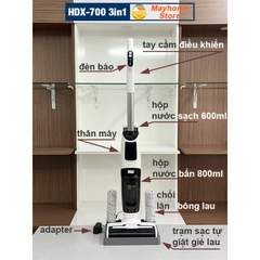 Máy Hút Bụi Lau Nhà Khô Ướt Cầm Tay Không Dây 3in1 HDX700 Pin Khủng 4000 mAh hoạt động liên tục 55 phút lực hút 7500Pa