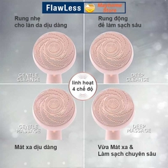 Máy Rửa Mặt, Massage Flawless Pin Sạc Không Dây với 4 Chế Độ Làm Sạch Da Mặt, Mát xa Sâu kích thích tái tạo Collagen