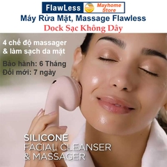 Máy Rửa Mặt, Massage Flawless Pin Sạc Không Dây với 4 Chế Độ Làm Sạch Da Mặt, Mát xa Sâu kích thích tái tạo Collagen
