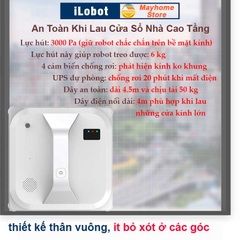 Robot Lau Kính Tự Động iLobot HCR 03 Tốc Độ Lau Nhanh, Độ ồn thấp, An Toàn Chống Rơi 20 Phút Khi Mất Điện