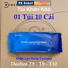Túi Khăn Lau Rung Ecovacs Deebot T8 T9 T10, Loại Khô Túi 10 Cái, Loại Ướt Túi 10 Cái và 25 C