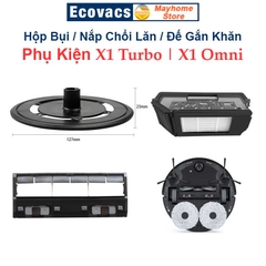 Hộp Bụi, Đế Gắn Khăn, Nắp Chổi Lăn Robot Hút Bụi Ecovacs Deebot X1 Turbo, X1 Omni, T10 Turbo, T10 Omni, T10 và T10 Plus.