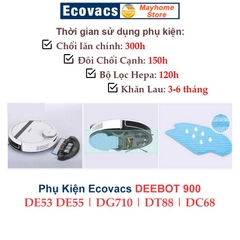 Phụ kiện Robot DEEBOT 900 DE53 DE55 DG71 DT88 DC68 DM88 Chổi Lăn, Chổi Cạnh, Bộ Lọc, Khăn Lau, Phụ Kiện Ecovacs Deebot