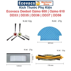 Phụ kiện Robot Hút Bụi Lau Nhà Ecovacs Deebot Ozmo 600 | Ozmo 610 | DD33 | DD35 | DD36 | DD37 | DD56 ///