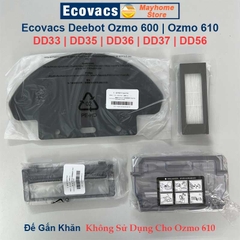 Hộp Bụi, Nắp Chổi Lăn, Đế Gắn Khăn Lau Robot Hút Bụi Lau Nhà Ecovacs Deebot Ozmo 600 | DD33 | DD35 | DD36 | DD37 | DD56