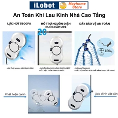 Robot Lau Kính Tự Động Phun Nước iLobot HCR 10 Siêu Mỏng 68mm Chống Rơi 20 Phút Khi Mất Điện