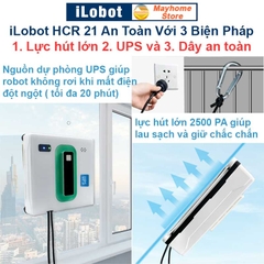 Robot Lau Kính Tự Động Phun Nước Siêu Âm iLobot HCR 21 Lau Kính Có Khung & Không Có Khung, Siêu Mỏng 68 mm Kết Nối App