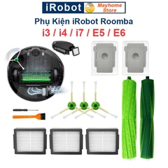 Phụ kiện Robot Hút Bụi iRobot Roomba i3, i4, i7, E5, E6. Đôi chổi lăn, bộ lọc hepa, chổi cạnh, túi đựng bụi robot Roomba