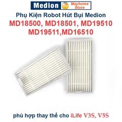 Phụ kiện robot hút bụi Medion MD18500, MD18501, MD19510, MD19511,MD16510 / iLife V3S, V5S. Khăn Lau, Lọc Bụi, Chổi Cạnh/