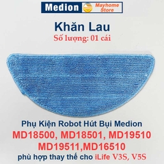 Phụ kiện robot hút bụi Medion MD18500, MD18501, MD19510, MD19511,MD16510 / iLife V3S, V5S. Khăn Lau, Lọc Bụi, Chổi Cạnh/