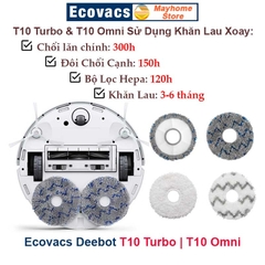 Phụ kiện Robot Ecovacs Deebot T10, T10 Plus, T10 Turbo, T10 Omni, Phụ Kiện Robot Hút Bụi Lau Nhà Ecovacs Deebot
