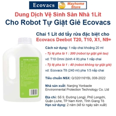 Dung Dịch Lau Sàn, Nước Lau Sàn Cao Cấp Cho Robot Ecovacs Deebot T20 T10 X1 N9+, Mùi Hương Chanh Xanh 1L (Nội Địa Trung)