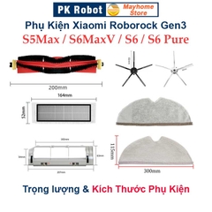 Phụ kiện Robot Xiaomi Roborock Gen3, Roborock S5Max, S6MaxV, S6, S6 Pure. Chổi lăn, chổi cạnh, khăn lau, bộ lọc ///