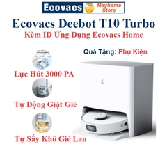 Robot hút bụi lau nhà Ecovacs Deebot T10 Turbo, Hàng Trưng Bày Chưa Qua Sử Dụng, Tặng ID Ứng Dụng Ecovacs Home.