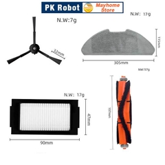 Phụ kiện Robot Xiaomi Mijia MJSTS1 Gen3 Mop Pro, Chổi lăn chính, chổi cạnh, lọc bụi, khăn lau ///